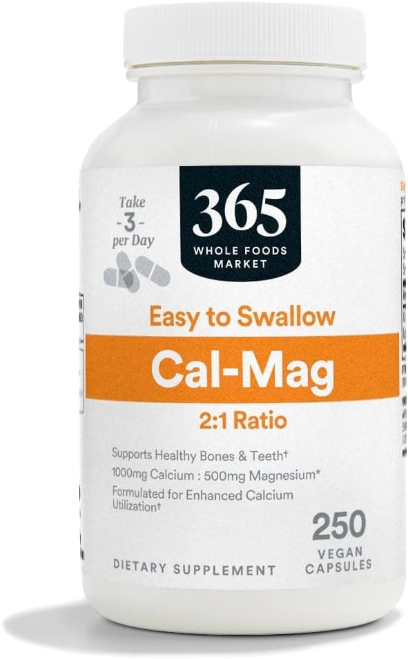 365 Whole Foods Market Calcium Magnesium Supplement, 250 Vegan Capsules