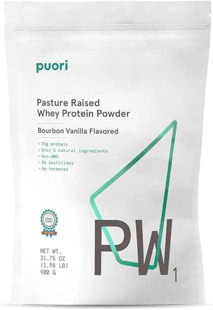 Puori Pasture Raised Whey Protein Powder Bourbon Vanilla Flavored