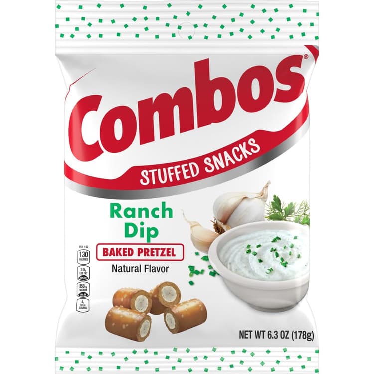 Combos Stuffed Snacks Ranch Dip Baked Pretzel