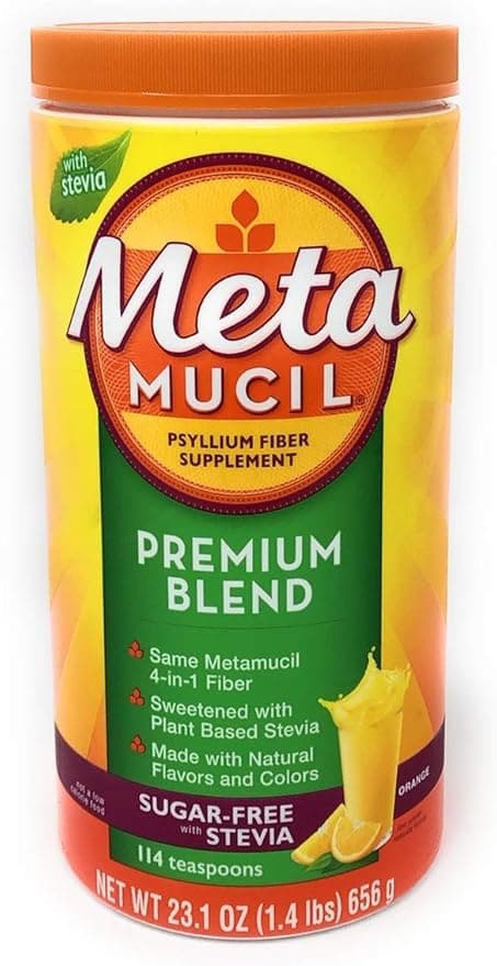 Metamucil Premium Blend Orange Flavored Psyllium Fiber Supplement