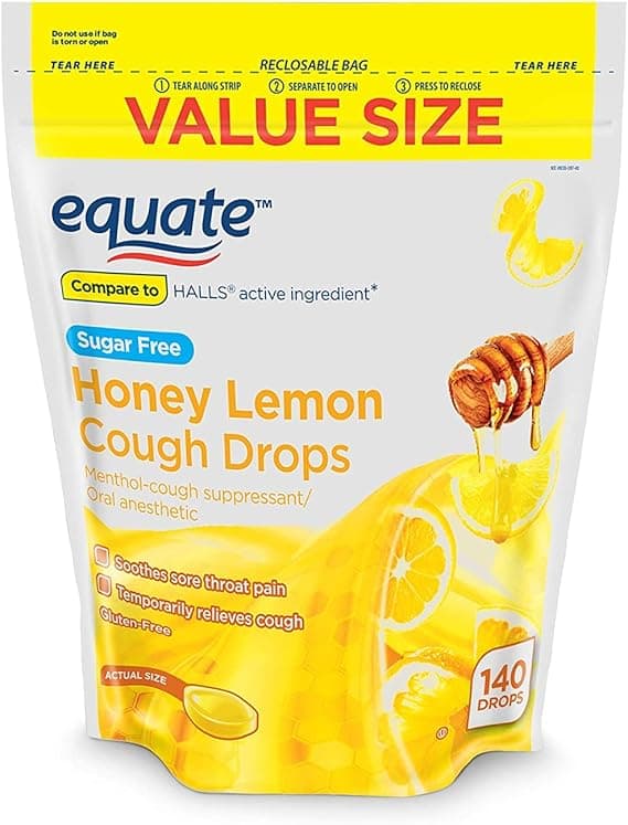 Equate Sugar Free Honey Lemon Cough Drops