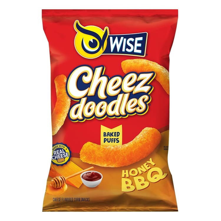 Wise Cheez Doodles Baked Puffs Honey Bbq Cheese Flavored Corn Snacks
