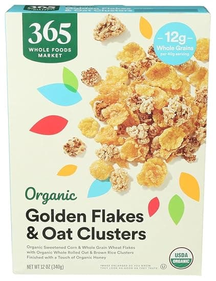 365 By Whole Foods Market Organic Honey Flakes & Oat Clusters Cereal