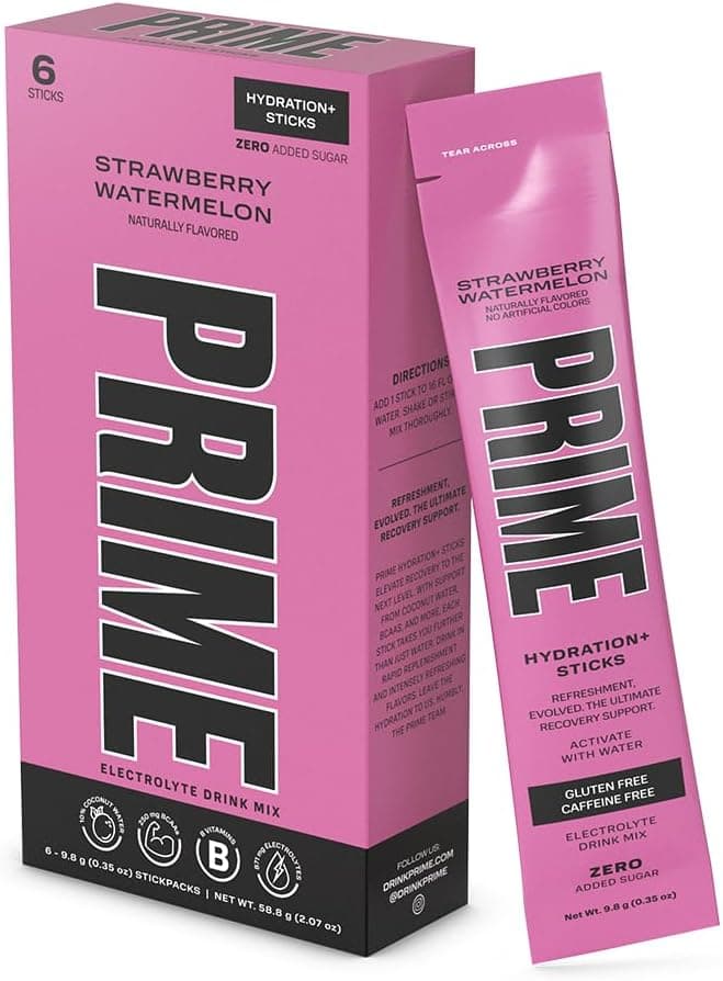 Prime Hydration Sticks Strawberry Watermelon Electrolyte Drink Mix