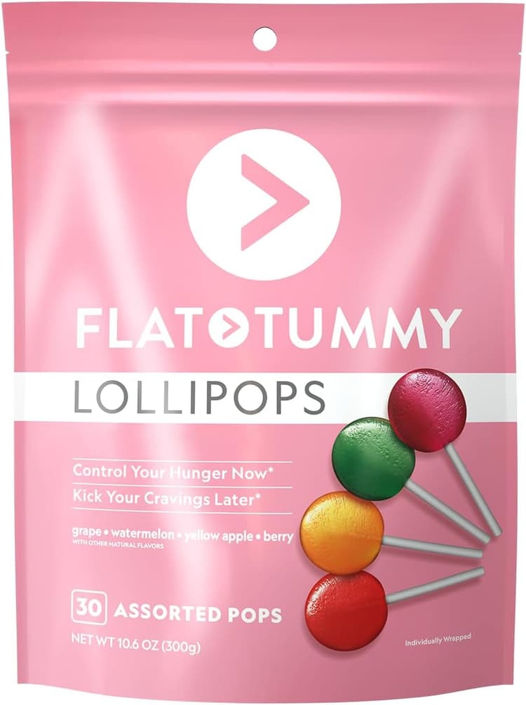 Flat Tummy Appetite Suppressant Lollipops, 30 Assorted Pops