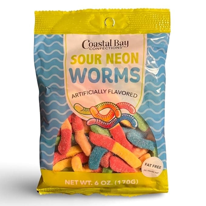 Coastal Bay Confections Sour Neon Worms
