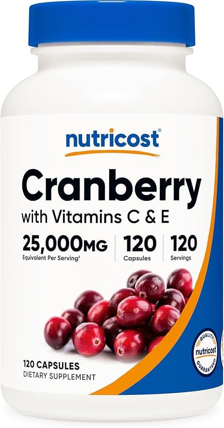 Nutricost Cranberry With Vitamins C&E Dietary Supplement, 120 Capsules