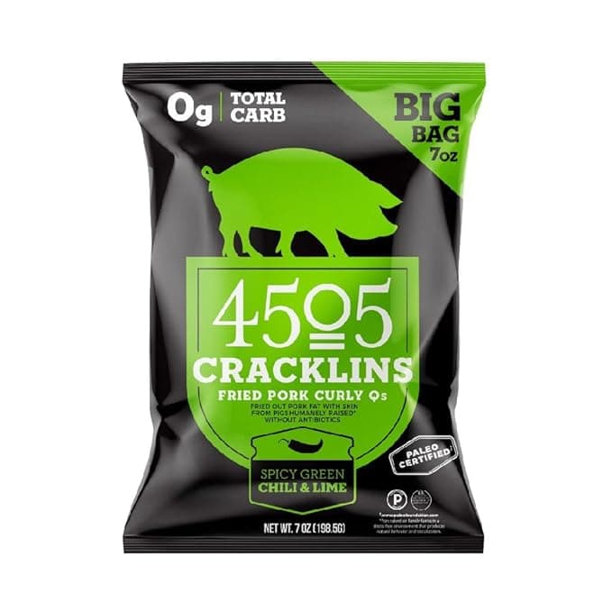 4505 Cracklins Spicy Green Chili & Lime Fried Pork Curly Qs