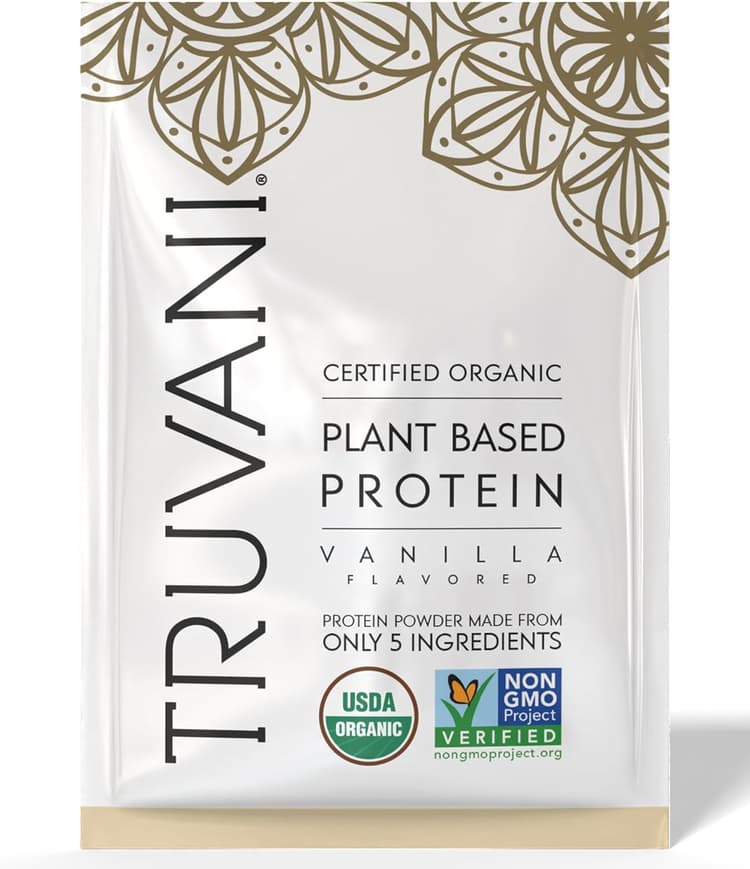 Truvani Certified Organic Plant Based Protein Powder Vanilla Flavor