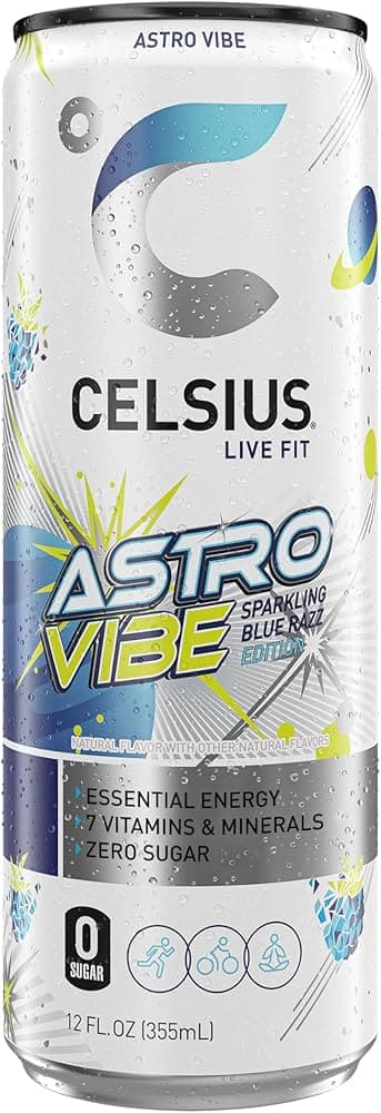Celsius Live Fit Astro Vibe Sparkling Blue Razz Edition Energy Drink