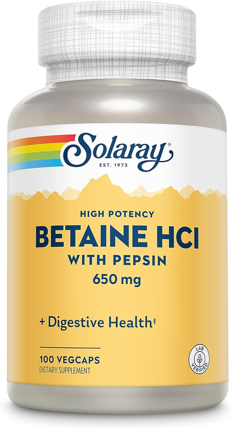 Solaray High Potency Betaine Hcl With Pepsin