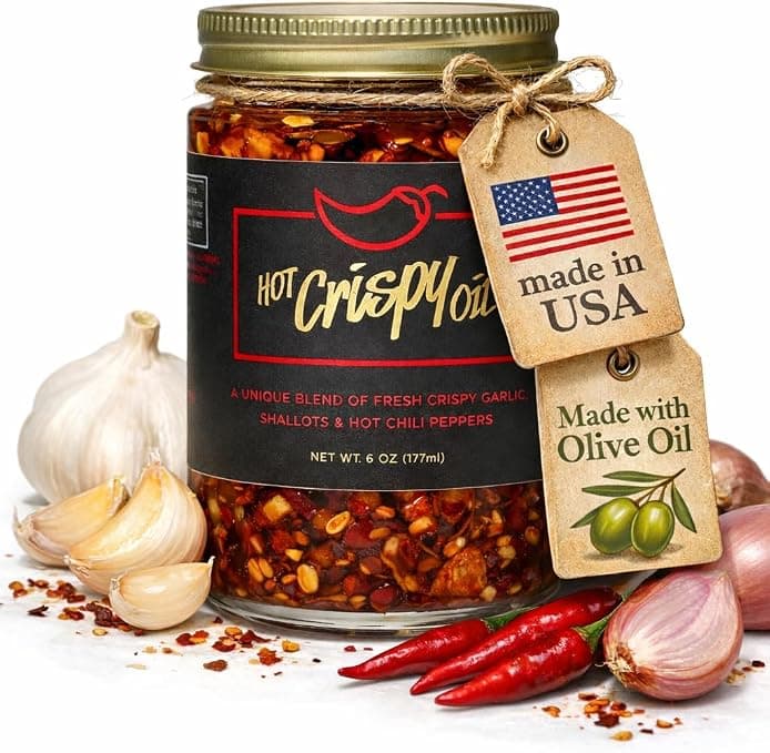 Hot Crispy Oil Unique Blend Of Fresh Crispy Garlic Shallots & Hot Chili Peppers