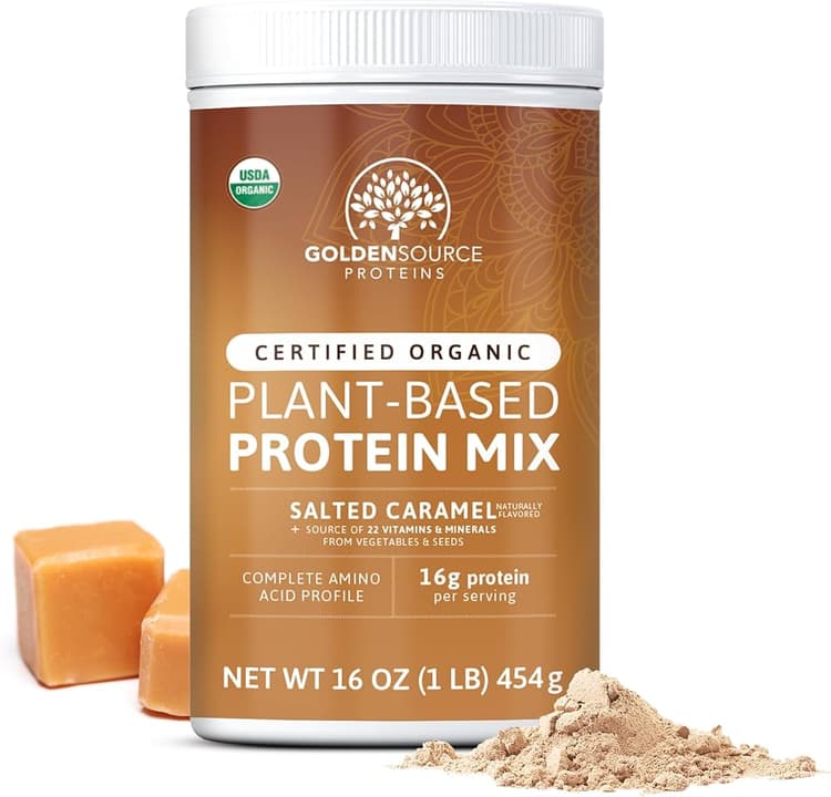 Golden Source Proteins Salted Caramel Certified Organic Plant-Based Protein Mix