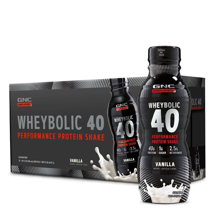 Gnc Amplified Wheybolic 40 Performance Protein Shake Vanilla 12 Bottles