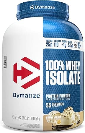 Dymatize 100% Whey Isolate Protein Powder, Simple Vanilla