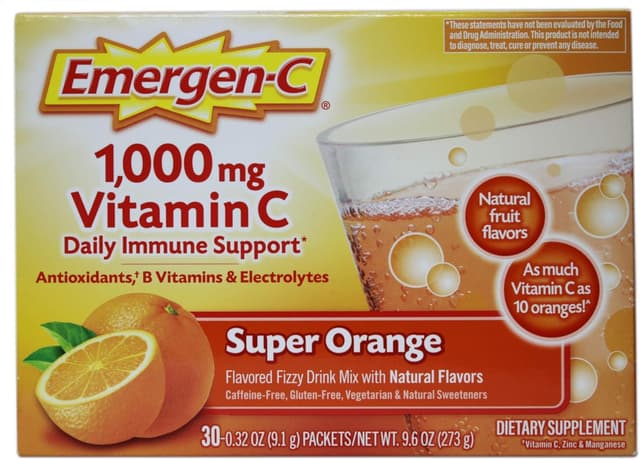 Is it Shellfish Free? Emergen-c Super Orange Dietary Supplement Fizzy Drink Mix With 1000mg Vitamin C