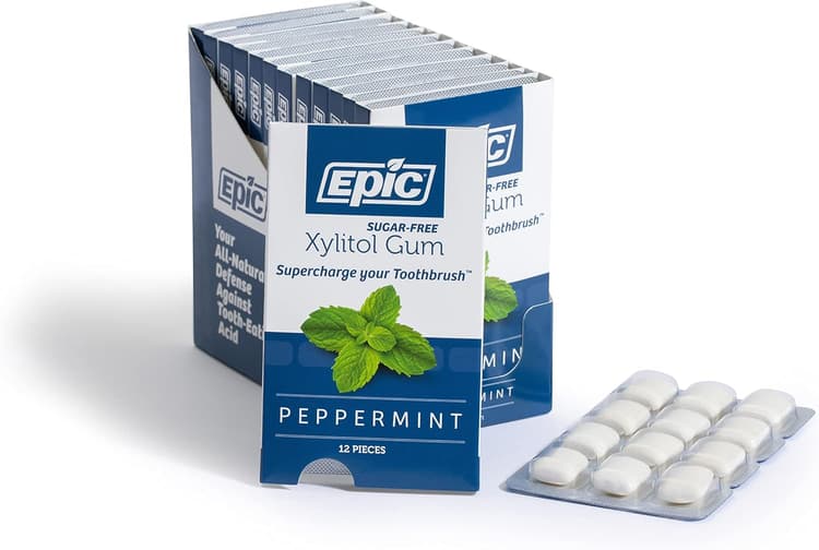 Epic Sugar Free Xylitol Gum Peppermint 12 Pieces