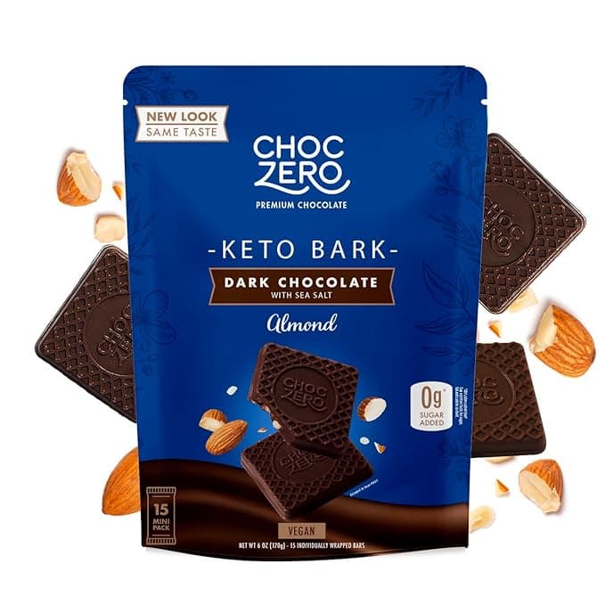 Choc Zero Keto Bark Almond Dark Chocolate With Sea Salt