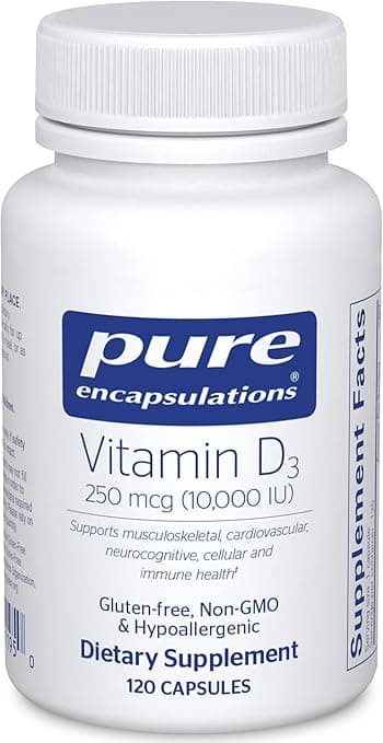 Pure Encapsulations Vitamin D3 250 Mcg (10,000 Iu) - 120 Capsules