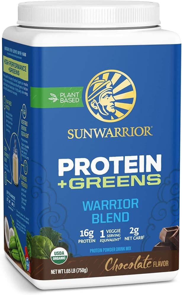 Sunwarrior Protein + Greens Warrior Blend Protein Powder Chocolate Flavor