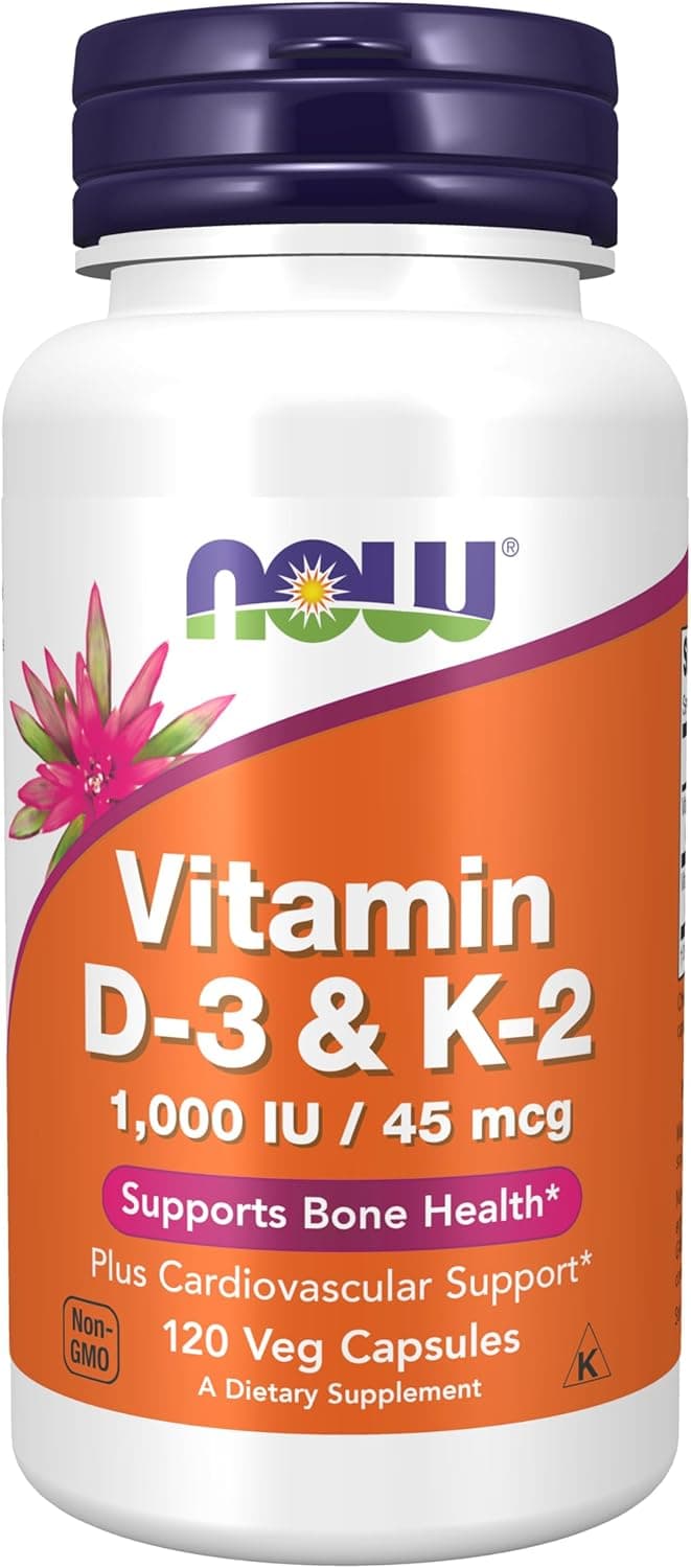 Now Vitamin D-3 & K-2 1,000 Iu/45 Mcg, 120 Capsules