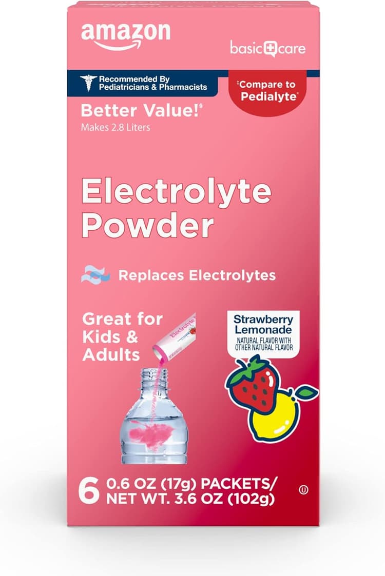 Amazon Basic Care Strawberry Lemonade Electrolyte Powder