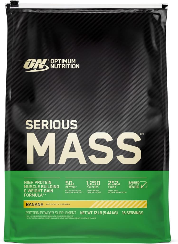 Optimum Nutrition Serious Mass Banana Flavored Protein Powder