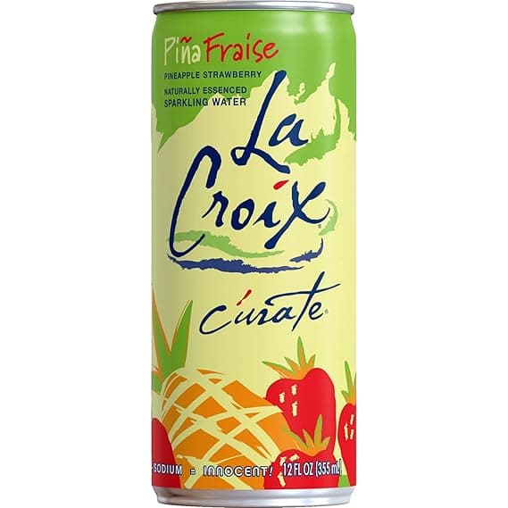 La Croix Pina Fraise Pineapple Strawberry Flavored Naturally Essenced Sparkling Water