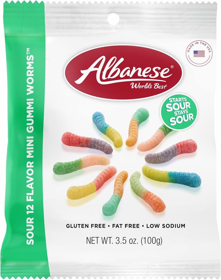 Albanese Sour 12 Flavor Mini Gummi Worms