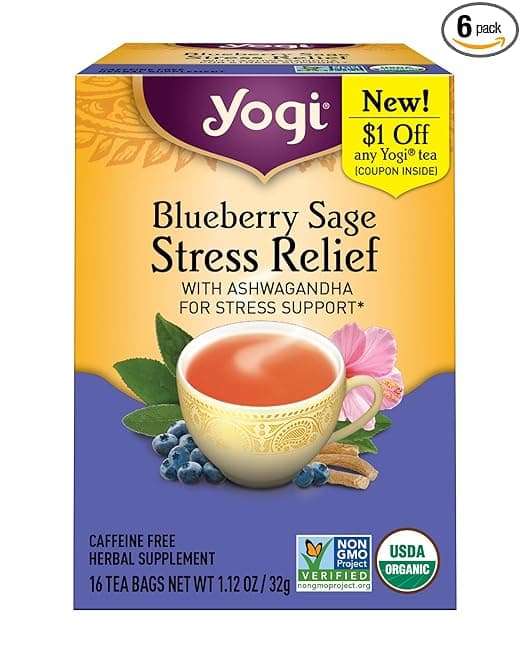 Yogi Blueberry Sage Stress Relief Herbal Supplement