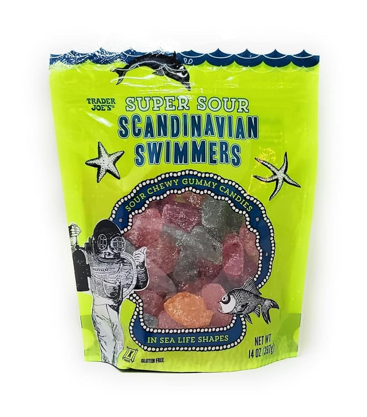 Trader Joe's Scandinavian Swimmers Sour Chewy Gummy Candies In Sea Life Shapes