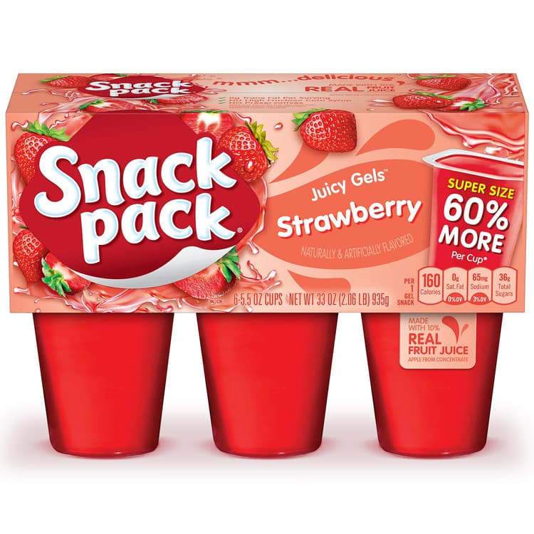 Snack Pack Super Strawberry Juicy Gels