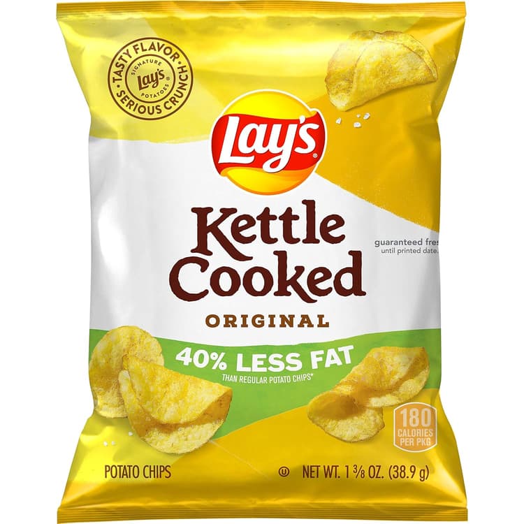Lay'S Original Kettle Cooked 40% Less Fat Potato Chips