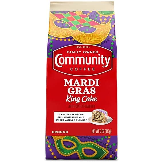Community Coffee Mardi Gras King Cake Ground Coffee
