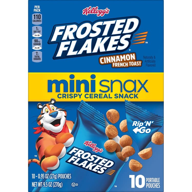 Kellogg'S Frosted Flakes Cinnamon French Toast Mini Snax Crispy Cereal Snack
