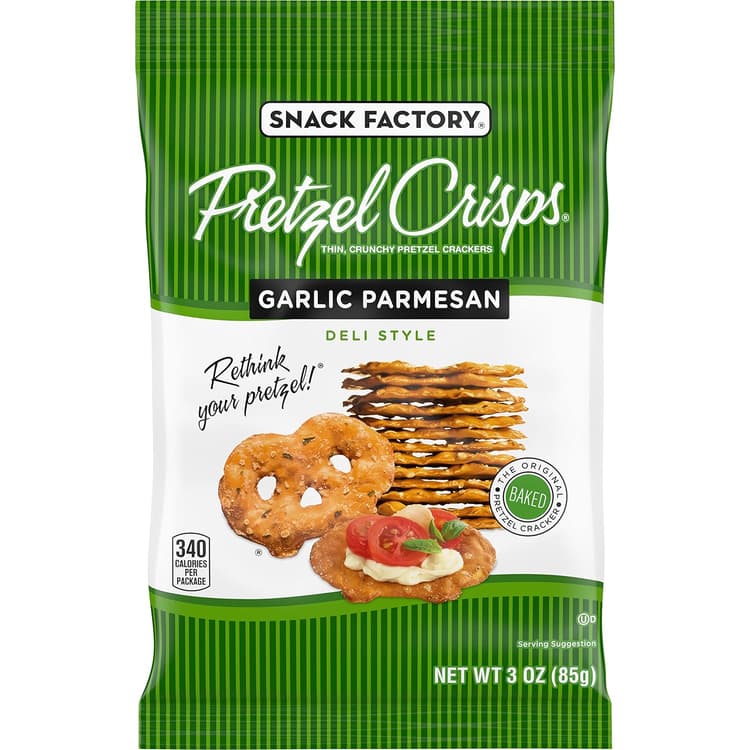 Snack Factory Pretzel Crisps, Garlic Parmesan, On-The-Go Bag