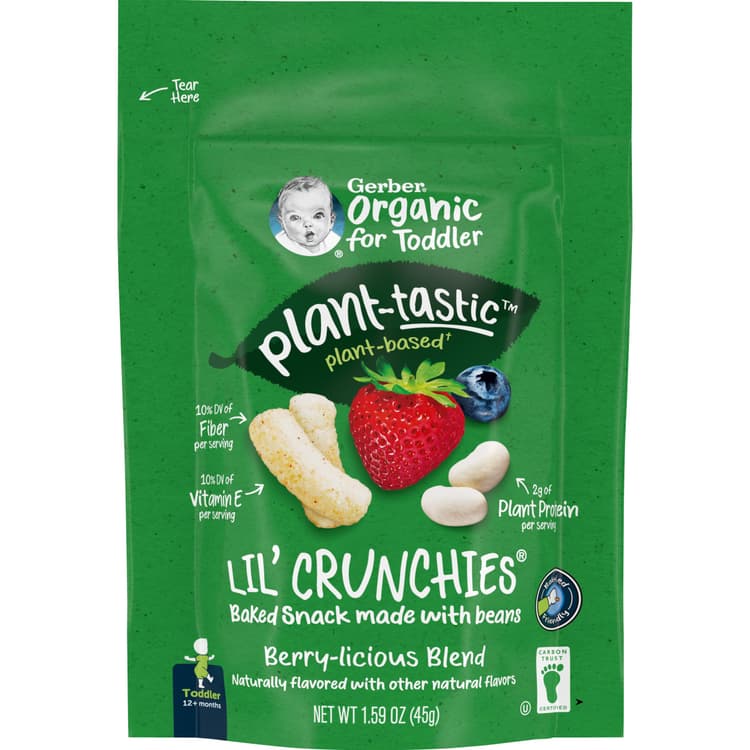 Gerber Organic For Toddler Plant-Tastic Lil' Crunchies Berry-Licious Blend