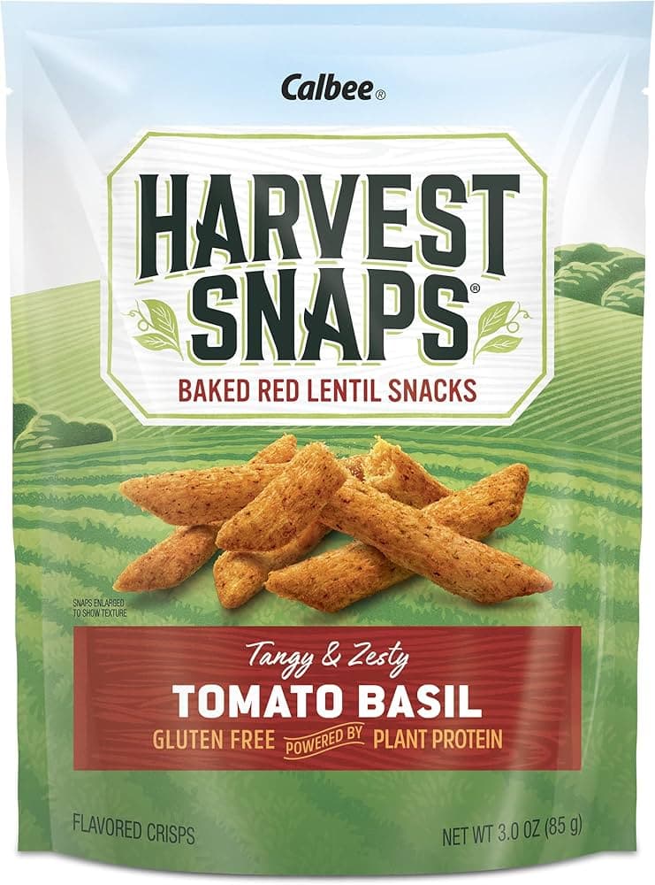 Calbee Harvest Snaps Baked Red Lentil Snacks Tomato Basil