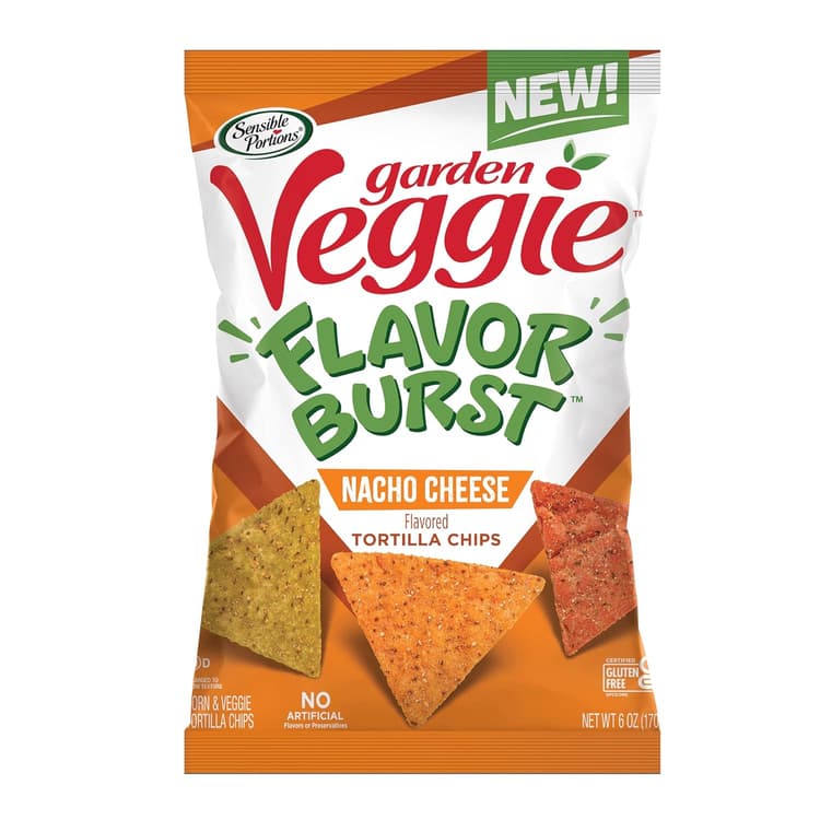 Sensible Portions Garden Veggie Flavor Burst Nacho Cheese Tortilla Chips