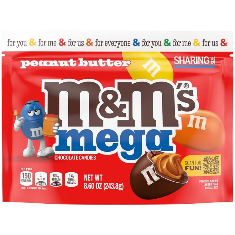 M&M'S Mega Peanut Butter Chocolate Candies