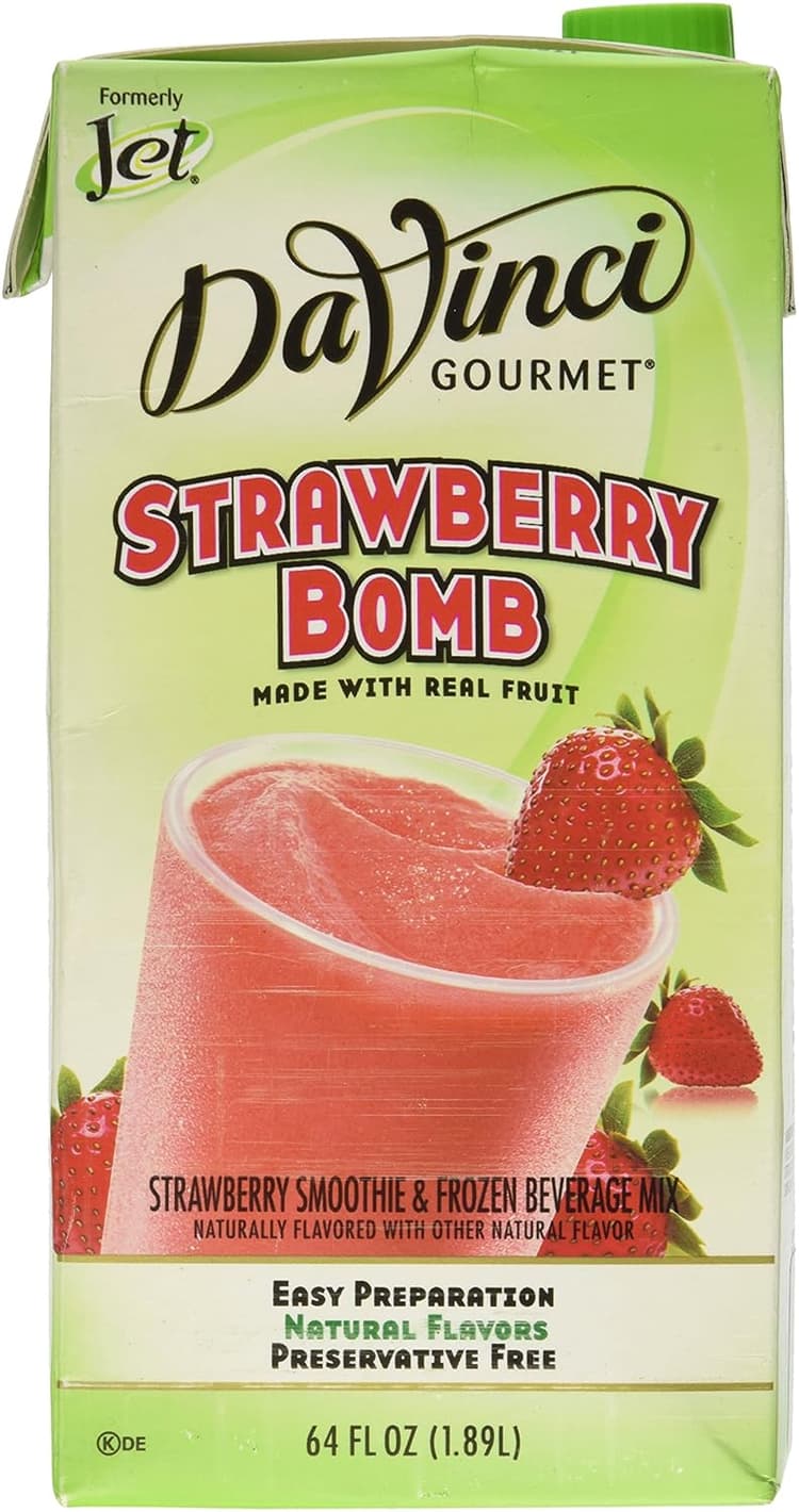Formerly Jet Da Vinci Gourmet Strawberry Bomb Strawberry Smoothie &  Beverage Mix