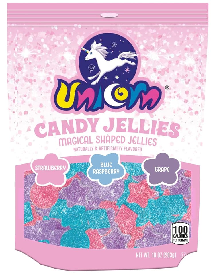 Unicon Candy Jellies Magical Shaped Jellies Strawberry, Blue Raspberry, Grape