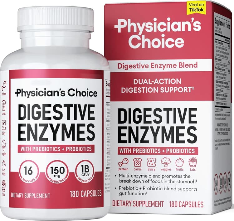 Physician'S Choice Digestive Enzymes With Prebiotics + Probiotics, 180 Capsules