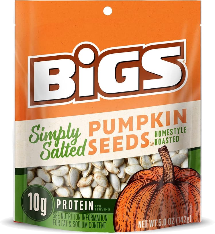 Bigs Simply Salted Homestyle Roast Pumpkin Seeds, Keto Friendly Snack, Low Carb Lifestyle
