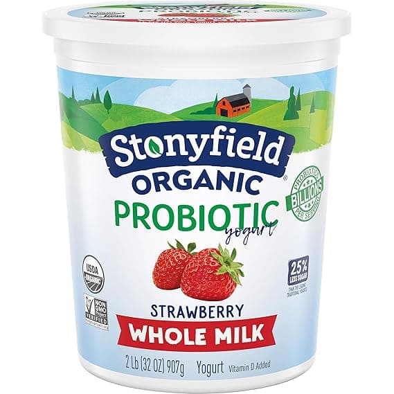 Stonyfield Organic Probiotic Yogurt Whole Milk Strawberry