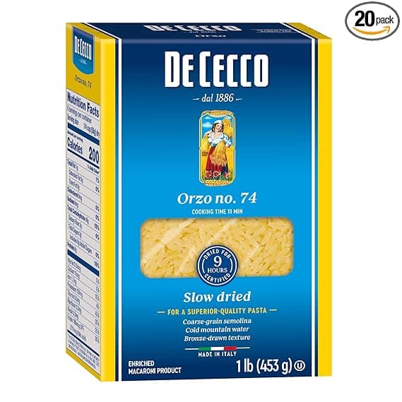 De Cecco Semolina Pasta, Orzo No.
