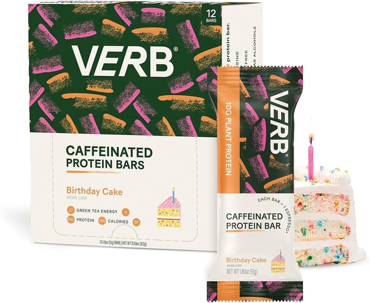 Verb Birthday Cake Caffeinated Protein Bar