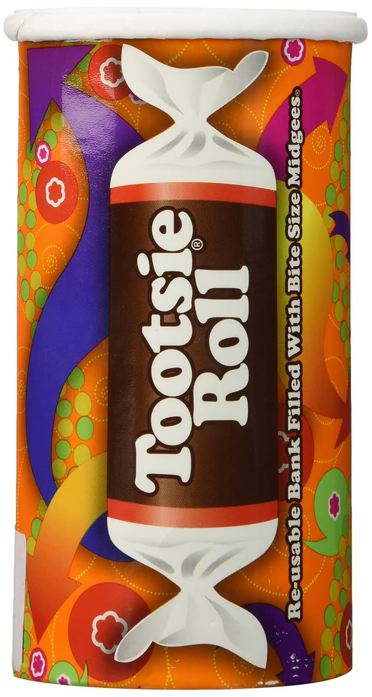 Tootsie Roll Re-Usable Bank Filled With Bite Size Midgees
