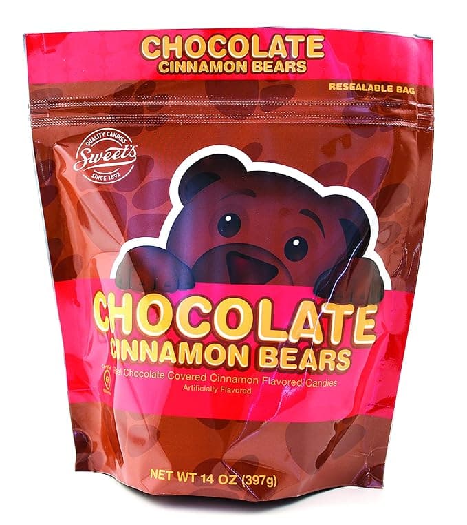 Sweet'S Chocolate Cinammon Bears Real Chocolate Covered Cinnamon Flavored Candies