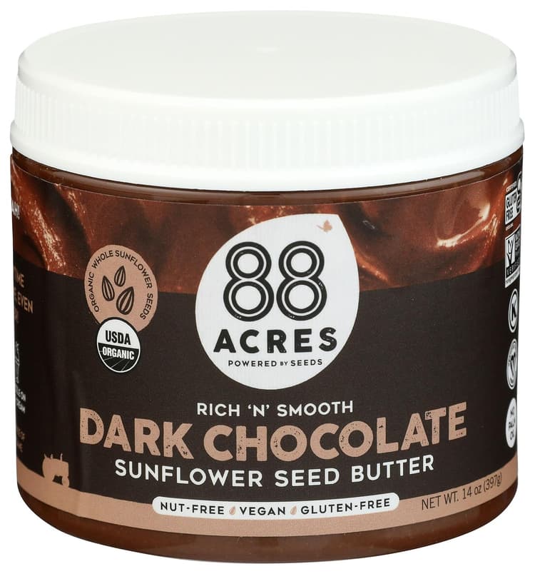 88 Acres The Seed Co. Organic Dark Chocolate Sunflower Seed Butter